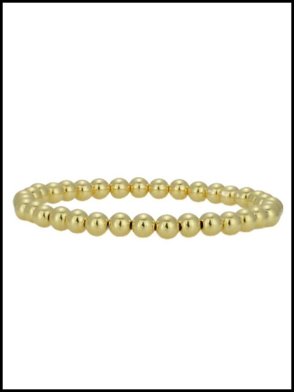 14k Gold Filled Beaded Bracelet, Waterproof Stackable Stretch Women Gift